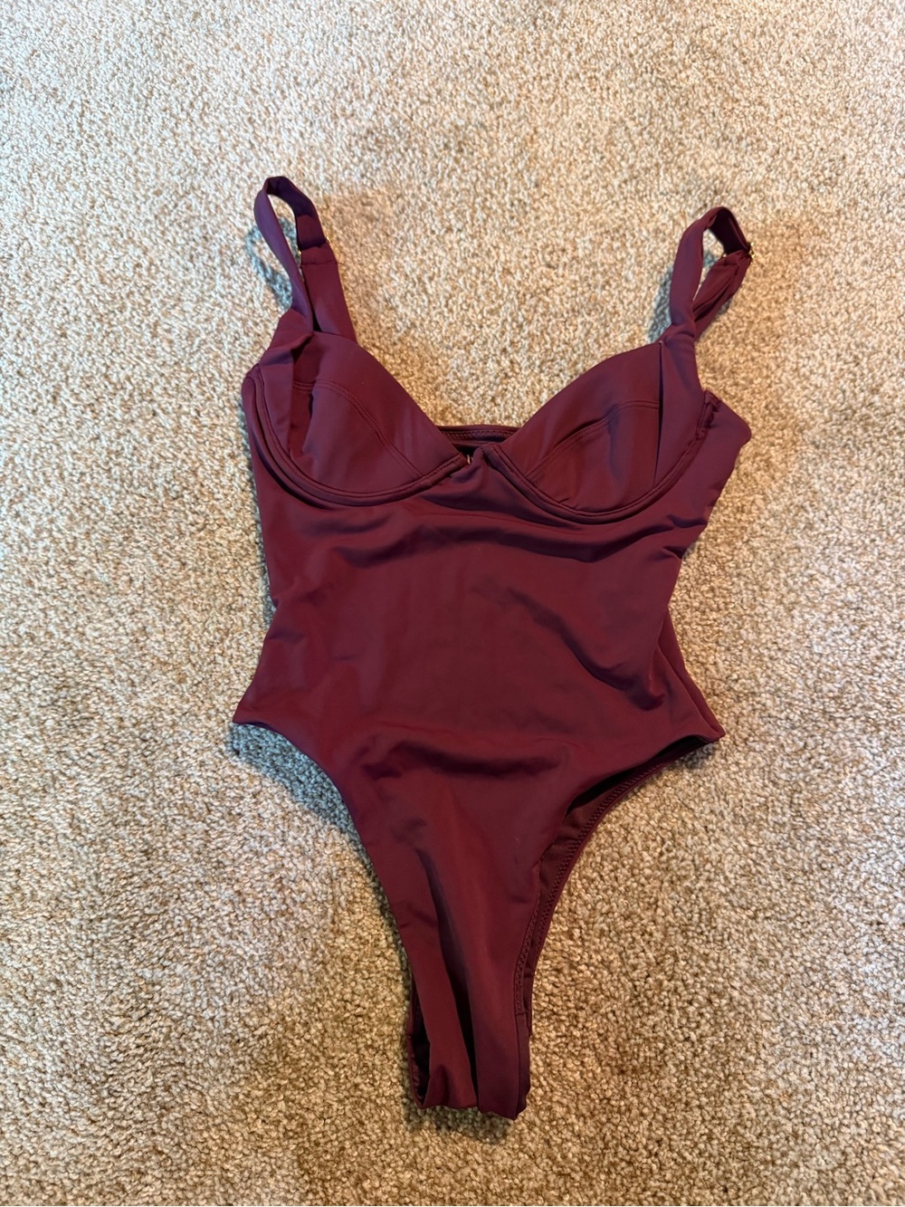 House of CB One-Piece Swimsuit with Underwire Support in wine color, size XS